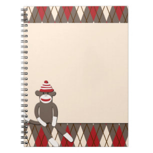 Rauten-Socken-Affe-Notizbuch Notizblock