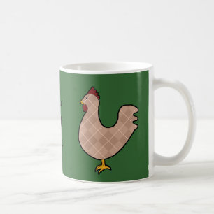 Rauten-Volkskunst-Hahn-Tasse Kaffeetasse