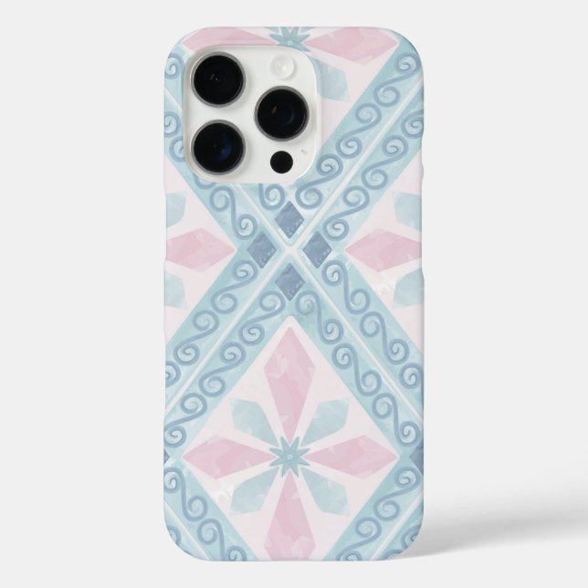 rautenförmiges blaues Muster iPhone 16 Pro Hülle (Rückseite)
