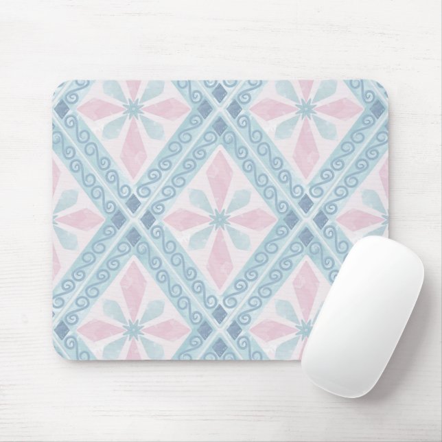 rautenförmiges blaues Muster Mousepad (Mit Mouse)