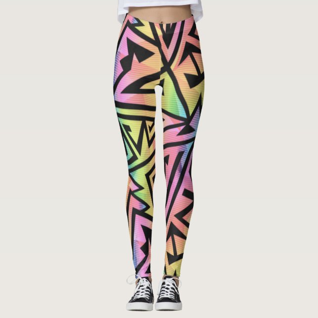 Rave EDM Rainbow Leggings (Vorderseite)
