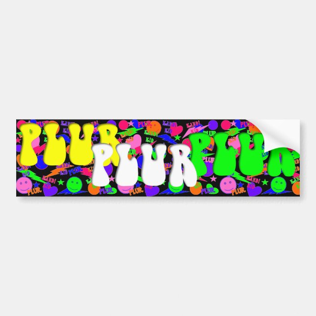 Rave Kandi Kid PLUR Autoaufkleber (Vorne)