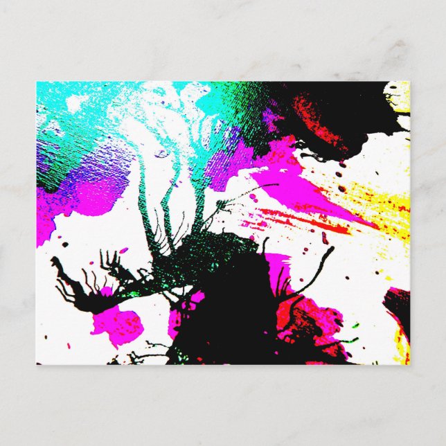 Rave Neon Party abstrakt Postkarte (Vorderseite)