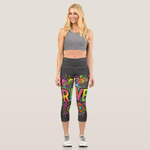 RAVE Neonblumen Capri Leggings