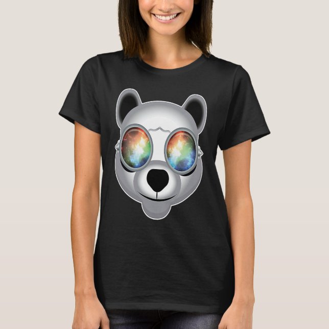 Rave Panda Techno Trippy T-Shirt (Vorderseite)