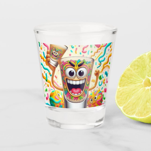 Rave Party Shot Glass – vibrant Fun  Schnapsglas (Vorderseite)