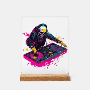 Rave-Schädel � EDM-Party-Skelett-DJ Acrylschild