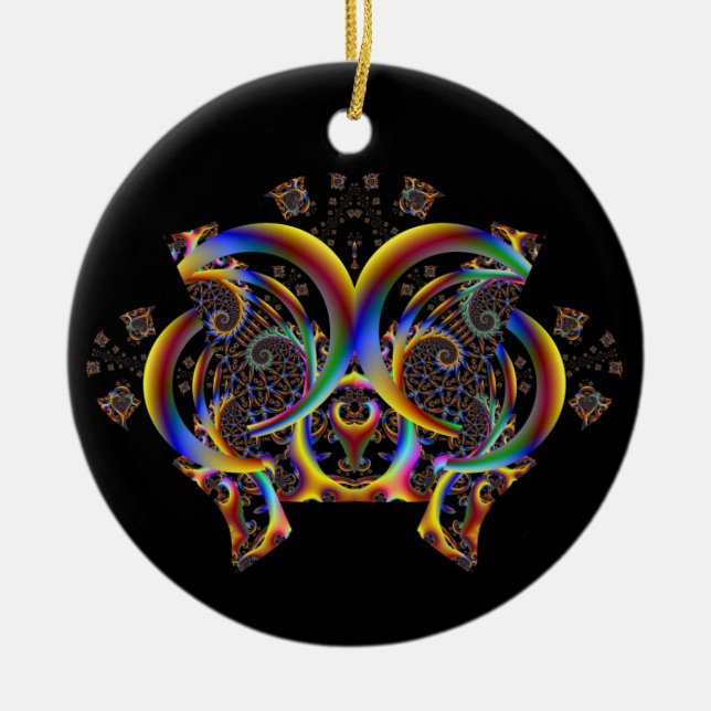 Rave-Schmetterlings-Verzierung Keramik Ornament (Vorne)