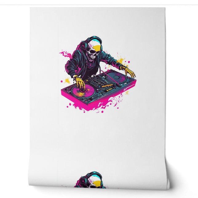 Rave Skull - EDM Party Skeleton DJ Tapete (Abrollen)