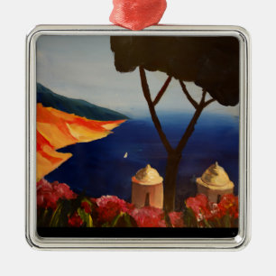 Ravello Salerno Italien - Blick auf die Amalfiküst Silbernes Ornament