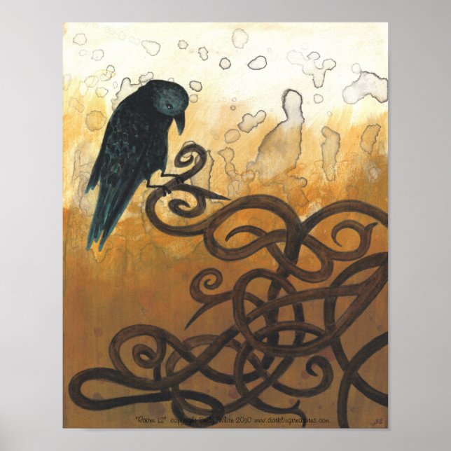 Raven 12 noeuds celtiques affiche de peinture de l (Devant)