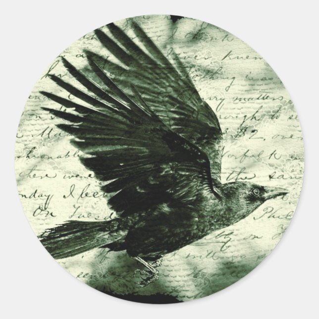 Raven 9 runder aufkleber (Vorderseite)