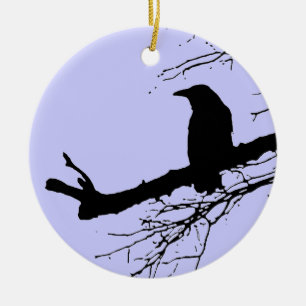 Raven and Dead Tree Keramik Ornament