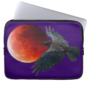 Raven and Eclipsing Moon Laptop Sleeve