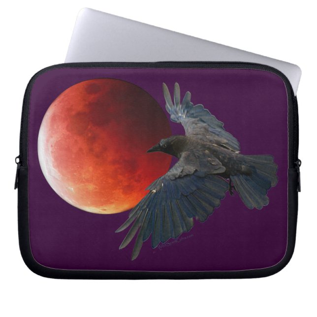 Raven and Eclipsing Moon Laptop Sleeve (Vorderseite)
