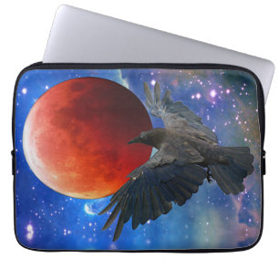 Raven and Eclipsing Moon Laptop Sleeve
