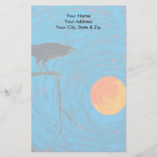 Raven and Full Moon Briefpapier