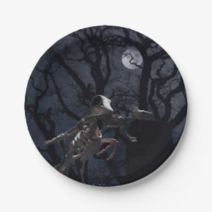Raven and Rat Skeleton in Moonlight Pappteller
