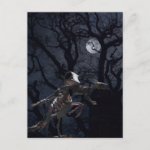 Raven and Rat Skeleton in Moonlight