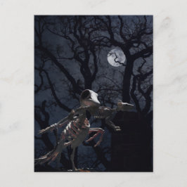 Raven and Rat Skeleton in Moonlight Postkarte