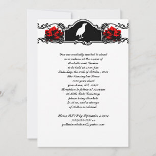 Raven and Rose Goth Wedding Einladung