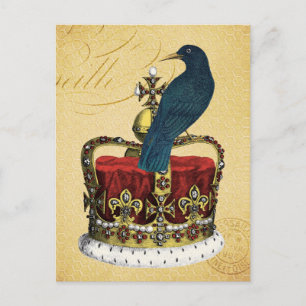 Raven and Royal Crown Postkarte