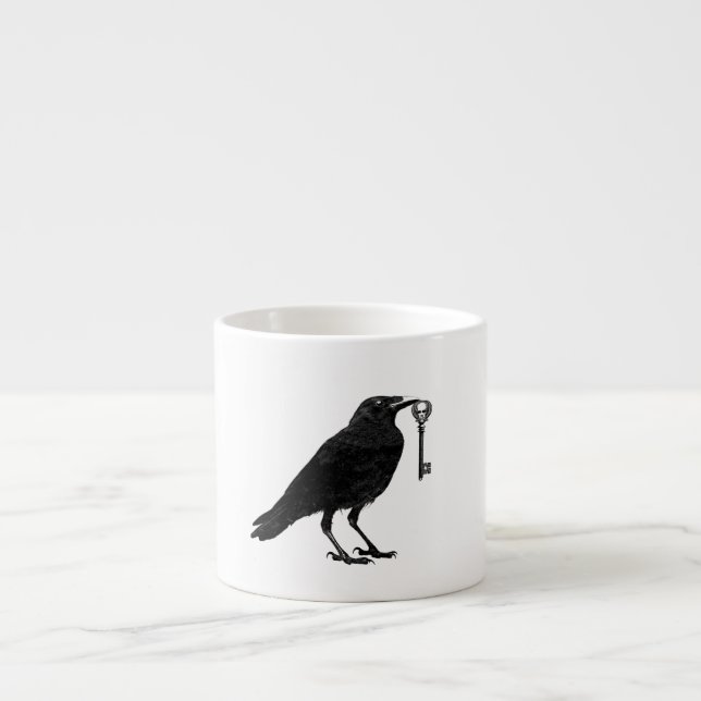 Raven and Skeleton Key Espresso Cup Espressotasse (Vorderseite)
