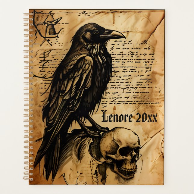 Raven and Skull Junk Journal Page Planer (Vorderseite)