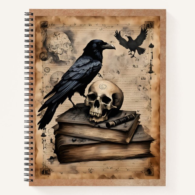 Raven and Skull Magic Notizbuch (Vorderseite)