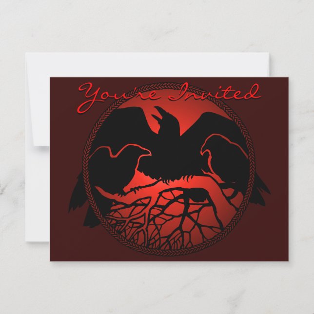 Raven Art Einladungen Personalisierte Kunstkarte (Vorderseite)