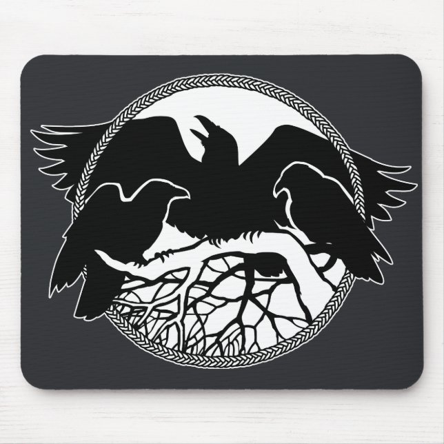 Raven Art Mouspads Coole Crow Art Computergeschenk Mousepad (Vorne)