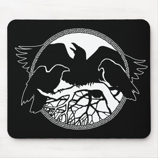 Raven Art Mouspads Coole Crow Art Computergeschenk Mousepad (Vorne)
