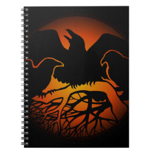 Raven Art Notebook Crow Art Journal Book Notizblock