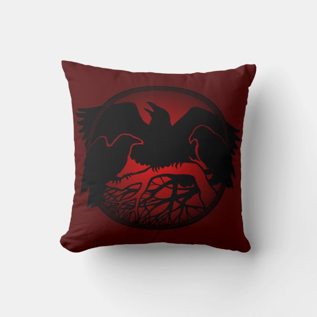 Raven Art Pillow Native Spirit Animal Raven Pillow Kissen (Vorderseite)