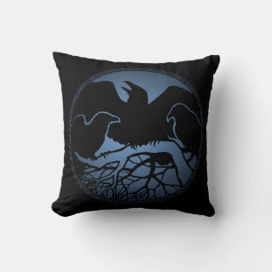 Raven Art Pillow Native Spirit Animal Raven Pillow Kissen