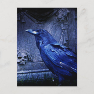 Raven at Grabstein Postkarte