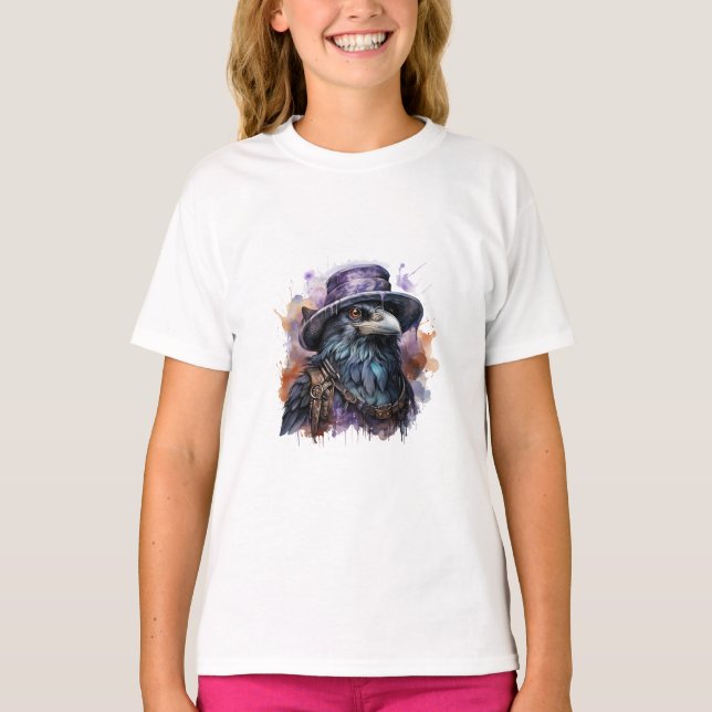 Raven Bird, Assistent für Wasserfarbe T-Shirt (Vorderseite)