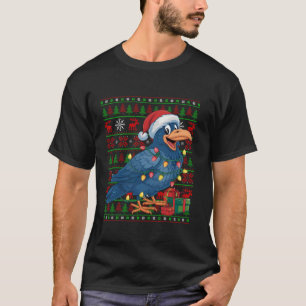 Raven Bird Xmas strahlt hässliche Weihnachtsmannmü T-Shirt