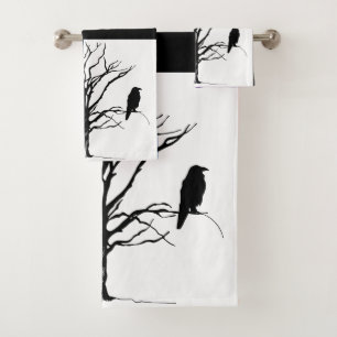 Raven Black Bird Badhandtuch Set