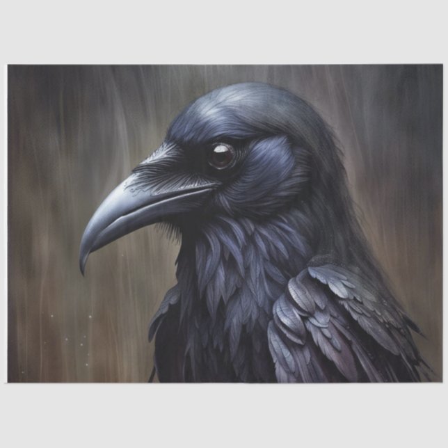 Raven Black Bird Crow Decoupage Paper Seidenpapier (Vorderseite)