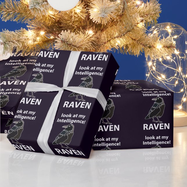 Raven Blick auf meine Intelligenz Raven Geschenkpapier (Feiertage)