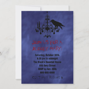 Raven & Chandelier Lila Haze Halloween Einladung