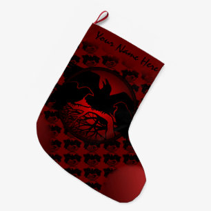 Raven Christmas Strumpf Native Art Raven Strumpf Großer Weihnachtsstrumpf