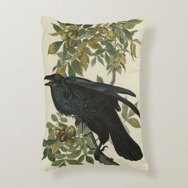 Raven (Common Raven) von Audubon Birds of America Dekokissen (Vorderseite(Vertikal))