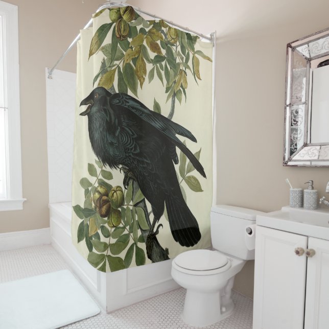 Raven (Common Raven) von Audubon Birds of America Duschvorhang (Beispiel)