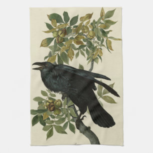 Raven (Common Raven) von Audubon Birds of America Geschirrtuch
