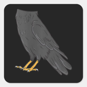 Raven Costume Halloween Black Crow Easy Lazy Quadratischer Aufkleber