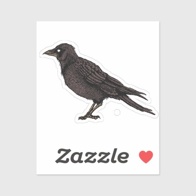 Raven Creepy Crow Bright Gothic Ink Art Aufkleber (Blatt)