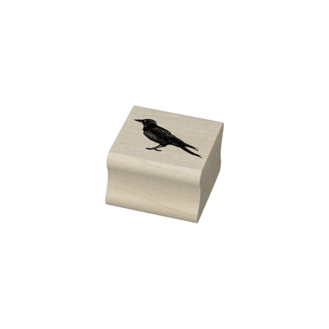 Raven Creepy Crow Bright Gothic Ink Art Gummistempel (Stempel)
