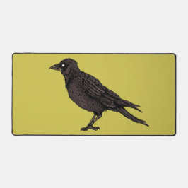Raven Creepy Crow Bright Gothic Ink Art Schreibtischunterlage